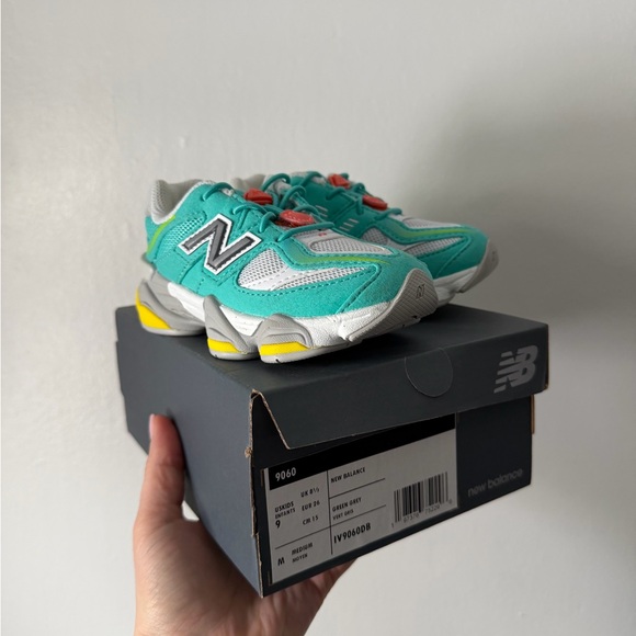 New Balance Kids' Aqua and Yellow Sneakers - Picture 3 of 11